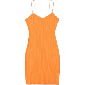 WDIRARA Women's Plus Size Split Front Sleeveless Rib Knit Bodycon Dress in Kuwait