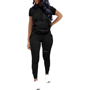 TOP-VIGOR Women 2 Pieces Sports Tracksuits Outfits Long Sleeve Top and Long Bodycon Pants Sweatsuits Set