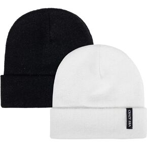 Crazy Era 3 Pack Unisex Beanie Hat Winter Soft Skull Cap Knit Beanies Warm Ski Cap for Men Women