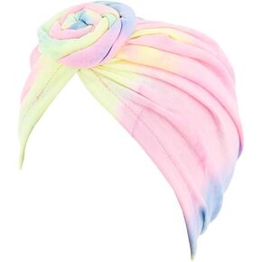 Radish Stars Women Cross Twist Pleated Hair Wrap Turban Hat Indian Hat Muslim Hat National Hijib Cap Headwear