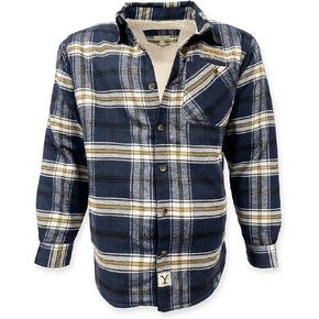Yellowstone Dutton Ranch Flannel Shirt Jacket w/Sherpa Lining