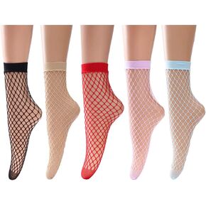 عميق اللمس المرأة خلخال شبكة صيد السمك الجوارب الدانتيل Stort Sockings الجوف خارج خلخال فستان منخفض شبكة صافي الجوارب 5 أزواج