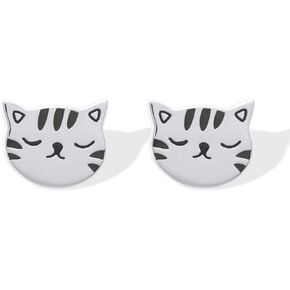 Boma Jewelry Sterling Silver Cute Cat Stud Earrings