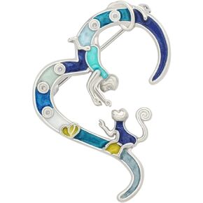 Floral Enamel Heart Monkey Gifts Cute Monkey Brooch Pins for Women Fashion Jewelry Charms