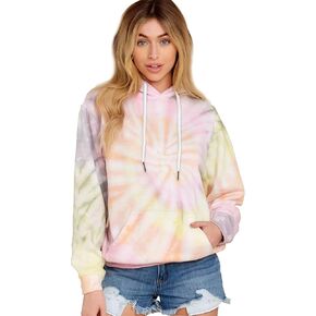 GLAM Tie Dye Hoodies for Women - Pullover Tie Dye Lightweight Sweatshirt with Ties - Size S to XXL