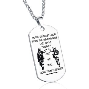 CaleesLLC BFF Necklace Stainless Steel Dog Tags Necklace for Men,We Will Fight Them Together