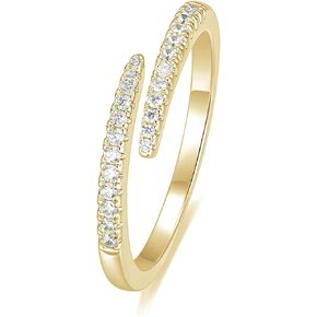 EAMTI 2mm Wedding Bands for Women Open Stackable CZ Cubic Zirconia Engagement Rings Dainty Eternity Band Rings Size 3-13