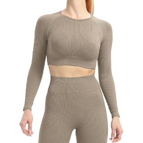 قمصان قصيرة الأكمام للسيدات من VALANDY بدون خياطة للتمرين، قمصان ضيقة أساسية مضلعة برقبة دائرية in Kuwait