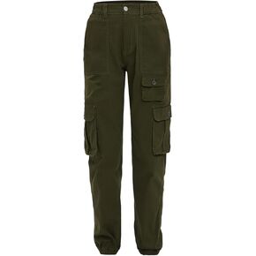 Women Cargo Joggers Pants High Waisted with 7 Pockets Work Casual Outdoor Y2K Cotton Sweatpants Elastic Waist Tactical in Kuwait