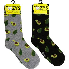 Foozys Women’s Crew Socks | Cute Avocados Food & Drink Novelty Socks | 2 Pair