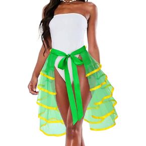 REETAN St. Patrick's Day Tutu Skirt Green Layered Irish Tutu Skirt Tulle Tutus Costume for Women and Girls