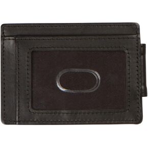 Premium Leather Magnetic Money Clip Card Wallet For Men, RFID Mens Wallet, Black