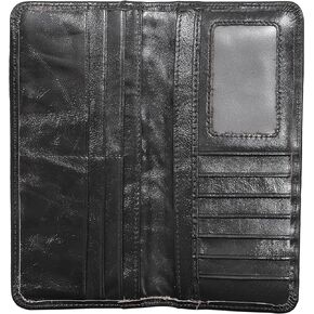 Leamekor Men's Vintage Genuine Leather Long Wallets Bifold Wallet For Men