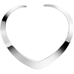Women's Necklace Love Choker Collar Heart Shape With High Polished 18K Gold Plated
