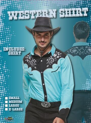 قمصان EraSpooky Western للرجال قميص رعاة البقر بأزرار سفلية وأكمام طويلة in Saudi Arabia