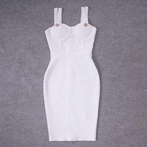 BEAUKEY Double Strap Bodycon Knee Length Bandage Dress in Saudi Arabia
