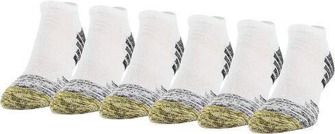 GOLDTOE Women's Eco Sport No Show Socks, 6-Pairs, White/Grey, Medium in Saudi Arabia