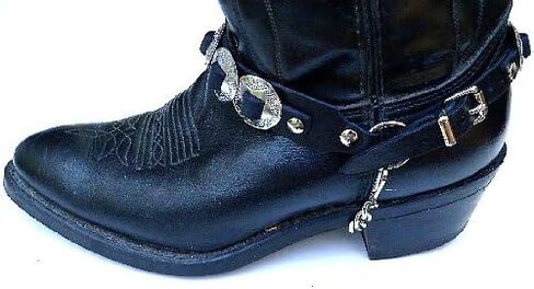 Western Boots Boot Chains: The Concho Honcho Black Leather with 8 Conchos in Saudi Arabia