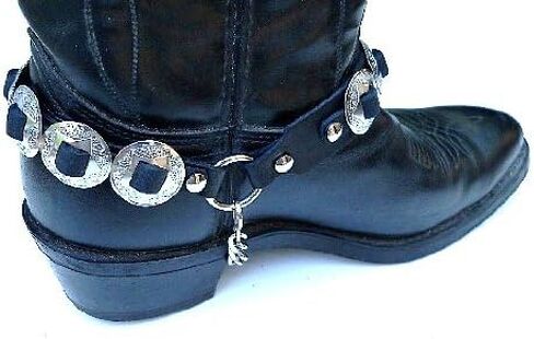 Western Boots Boot Chains: The Concho Honcho Black Leather with 8 Conchos in Saudi Arabia