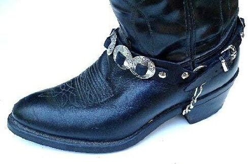 Western Boots Boot Chains: The Concho Honcho Black Leather with 8 Conchos in Saudi Arabia