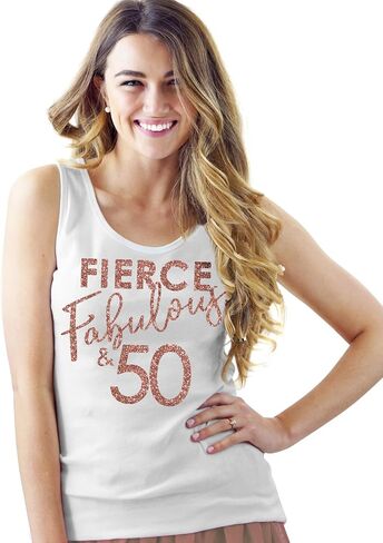RhinestoneSash 50th Birthday Shirts for Women - 50th Birthday Tees - Rose Gold 50th Birthday Party Tshirts in Kuwait