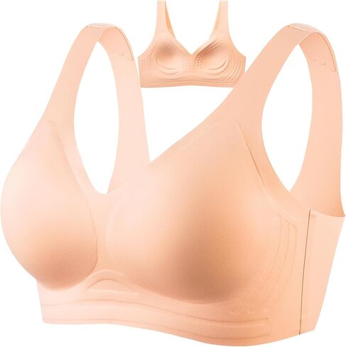 حمالة صدر على شكل كأس من PRETTYWELL للنساء بدون سلك مبطن بدون سلك ورقبة على شكل حرف V حمالات صدر لاسلكية فائقة الراحة للاستخدام اليومي حمالة صدر رافعة in Kuwait