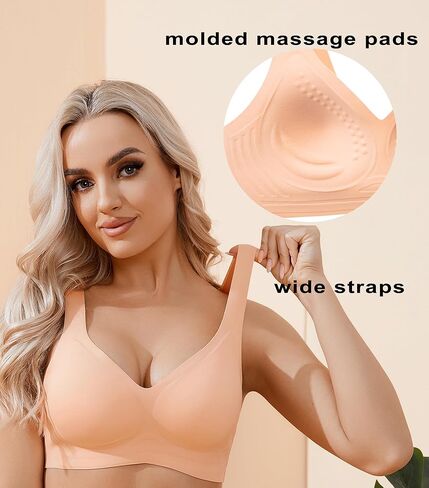 حمالة صدر على شكل كأس من PRETTYWELL للنساء بدون سلك مبطن بدون سلك ورقبة على شكل حرف V حمالات صدر لاسلكية فائقة الراحة للاستخدام اليومي حمالة صدر رافعة in Kuwait