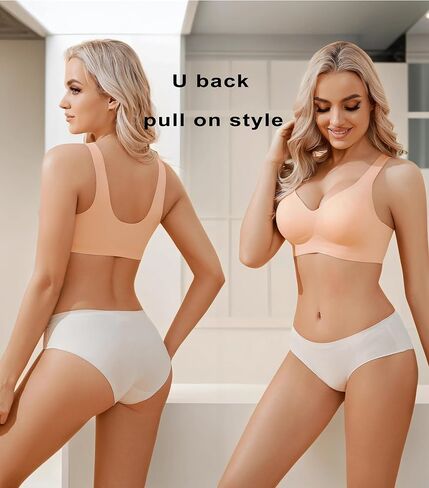 حمالة صدر على شكل كأس من PRETTYWELL للنساء بدون سلك مبطن بدون سلك ورقبة على شكل حرف V حمالات صدر لاسلكية فائقة الراحة للاستخدام اليومي حمالة صدر رافعة in Kuwait