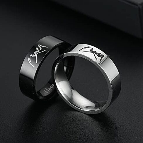 Matching Rings for Couples Promise Ring Couples Rings for Him and Her Set Trendy Jewelry Gifts 2025 in Kuwait