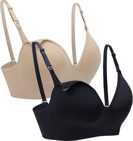 حمالة صدر مريحة للرضاعة للنساء أثناء الحمل، حمالة صدر داعمة للرضاعة الطبيعية مع وسادات مدمجة in Kuwait