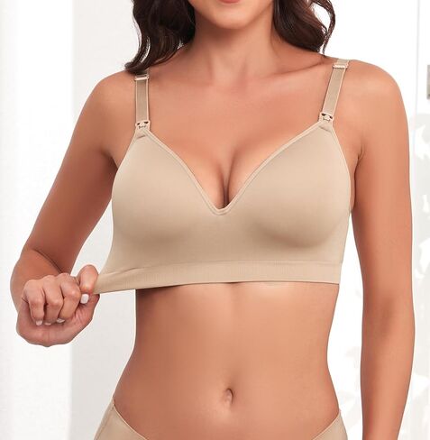 حمالة صدر مريحة للرضاعة للنساء أثناء الحمل، حمالة صدر داعمة للرضاعة الطبيعية مع وسادات مدمجة in Kuwait