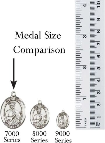 قلادة أبوسل من الفضة الإسترلينية F A Dumont St. Thomas مع سلسلة كبح ثقيل من الفولاذ المقاوم للصدأ 60.96 سم. راعي القديس المهندس/الأشخاص المكفوفين in Kuwait