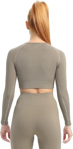 قمصان قصيرة الأكمام للسيدات من VALANDY بدون خياطة للتمرين، قمصان ضيقة أساسية مضلعة برقبة دائرية in Kuwait