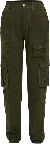 سراويل الركض النسائية عالية الخصر مع 7 جيوب للعمل في الهواء الطلق Y2K قطن Sweatpants مرونة الخصر التكتيكية in Kuwait