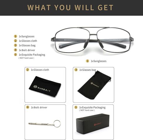 نظارات القيادة الليلية SUNGAIT للرجال لتقليل الوهج HD نظارات الرؤية الليلية المستقطبة العصرية المصممة SGT458YS-QKTMP in Kuwait