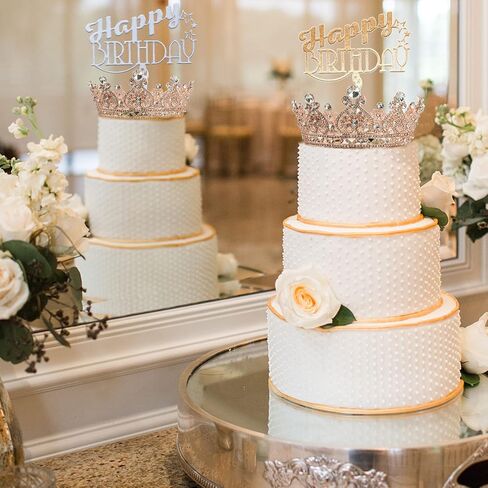 yyoemas تيجان الملكة كريستال مستديرة للنساء، تاج كعكة تاج من حجر الراين الذهبي الوردي، تاج تاج الزفاف لحفلات أعياد الميلاد وحفلات أعياد الميلاد وإكسسوارات الشعر لمهرجانات الملكة in Kuwait