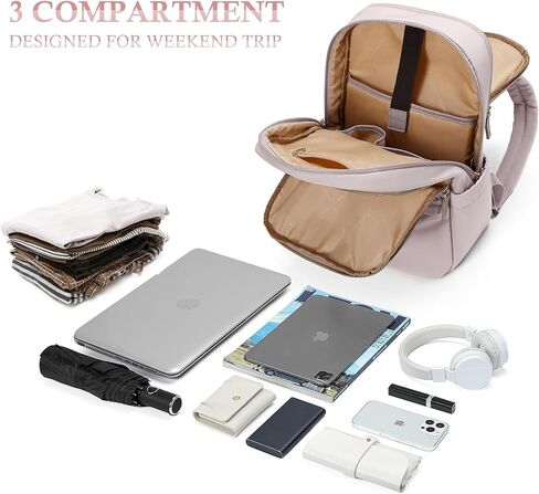 حقيبة ظهر للكمبيوتر المحمول للسيدات من GOLF SUPAGS تناسب دفتر ملاحظات نحيف مقاس 15.6 بوصة حقيبة كمبيوتر يومية كاجوال للعمل والسفر ومحفظة ظهر جامعية (أسود) in Kuwait