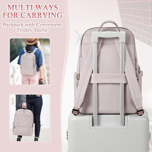 حقيبة ظهر للكمبيوتر المحمول للسيدات من GOLF SUPAGS تناسب دفتر ملاحظات نحيف مقاس 15.6 بوصة حقيبة كمبيوتر يومية كاجوال للعمل والسفر ومحفظة ظهر جامعية (أسود) in Kuwait