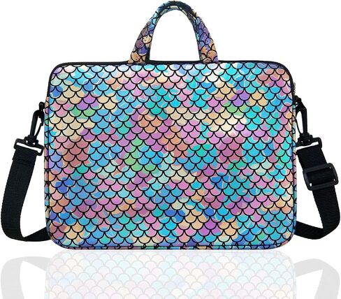 15.6-Inch Laptop Shoulder Carrying Bag Case Sleeve For 14" 15" 15.6 inch Macbook/Notebook/Ultrabook/Chromebook, Mermaid Scale (Blue) in Saudi Arabia