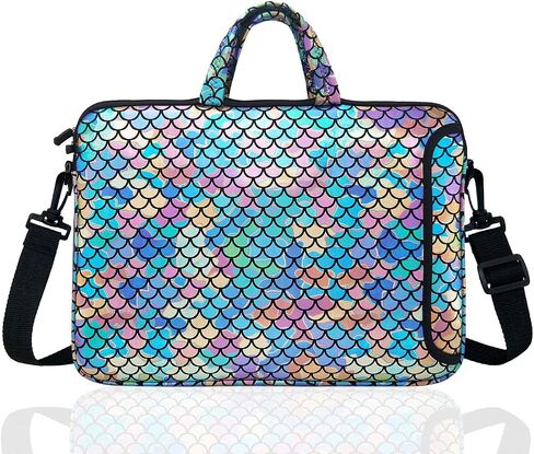 15.6-Inch Laptop Shoulder Carrying Bag Case Sleeve For 14" 15" 15.6 inch Macbook/Notebook/Ultrabook/Chromebook, Mermaid Scale (Blue) in Saudi Arabia