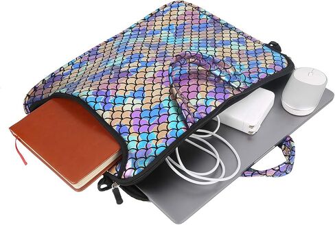 15.6-Inch Laptop Shoulder Carrying Bag Case Sleeve For 14" 15" 15.6 inch Macbook/Notebook/Ultrabook/Chromebook, Mermaid Scale (Blue) in Saudi Arabia