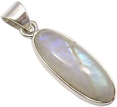 925 Fine Silver Rainbow Moonstone tcw 8.0 Pendant 1.3" Jewelry in Saudi Arabia