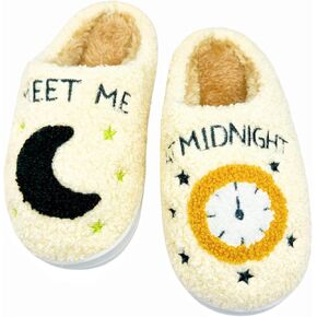 ELAHGEY Women‘s Fuzzy Slipper Men's Smile Face Slippers Girls Indoor Bedroom Slipper Boys Fluffy Winter House Shoes Non-slip Shoes for Indoor