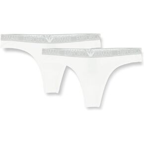مجموعة ثونغ للسيدات من إمبوريو أرماني مصنوعة من القطن المطاطي مع شعار 2-Pack