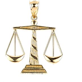 14k Yellow Gold Scales of Justice Pendant