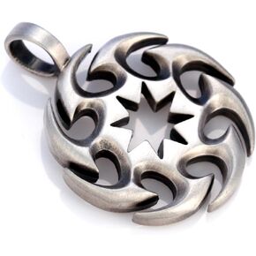 'Sesa' Satin Silver Finished Pendant (E98)