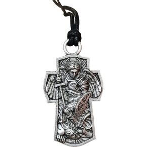 Archangel Michael St.Michael Protection Pendant Protect Me Saint Patron Shield Massive Prayer MEDA Necklace