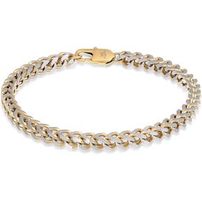 Metro Jewelry 8.5 to 9 Inches Long Bracelet for Men in Stainless Steel with Yellow Gold or Black Ion Plating - Foxtail Chain Lobster Claw Clasp