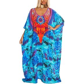 رداء سباحة بيكيني من AILUNSNIKA Robe Kaftan للنساء فستان شاطئ تركي طويل كاجوال