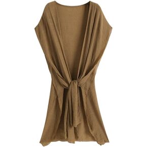 ZAFUL Women's Swimsuit Beach Cover Up Casual Loose Open Front Bikini Coverups Summer Kimono Cardigan Beachwear